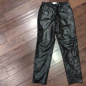 Hugo Buscati Collection 100% Leather Pants Black SIZE 8 PETITE